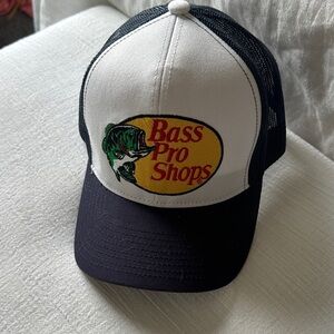 Bass Pro Shops Navy and White Mesh Cap
